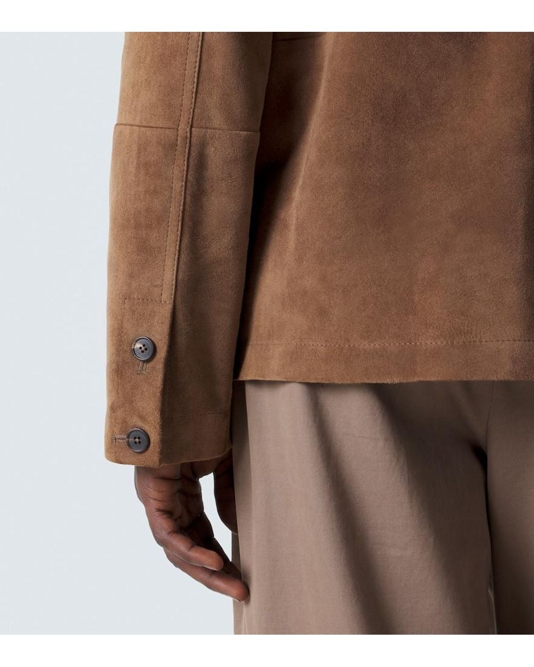 The Row Brown Ulrich Paneled Suede Jacket for men