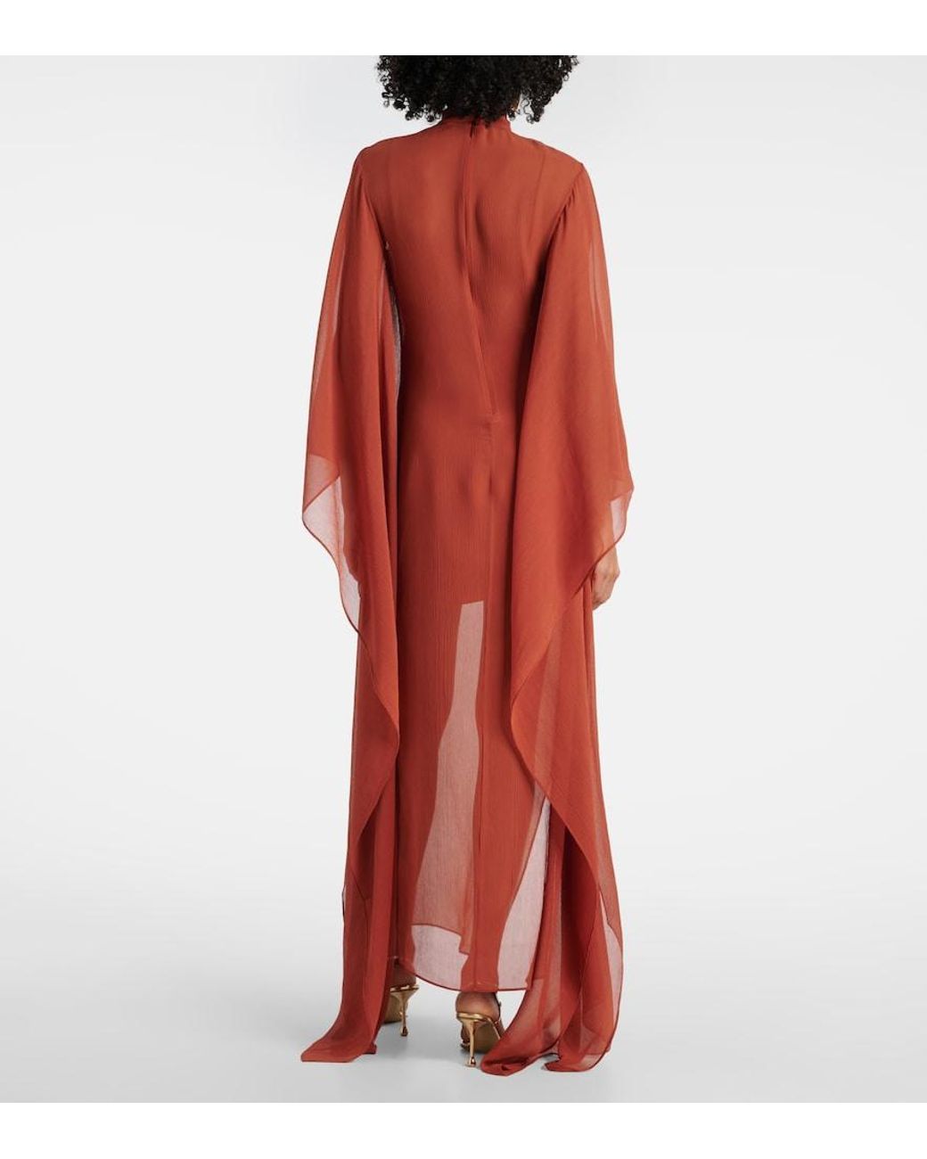 Taller Marmo Red Lanzarote Silk Chiffon Kaftan