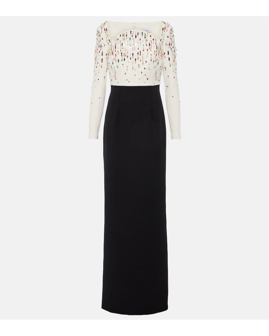 Safiyaa Black Racha Embroidered Gown