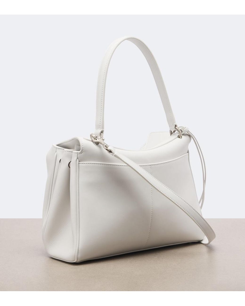Balenciaga White Rodeo Medium Leather Shoulder Bag