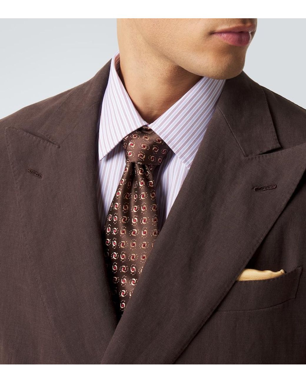 Charvet Brown Silk Jacquard Tie for men