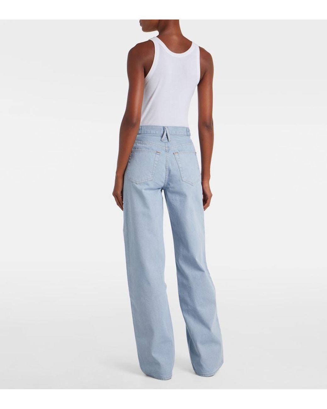 SLVRLAKE Denim Blue Cassie Wide-Leg Jeans