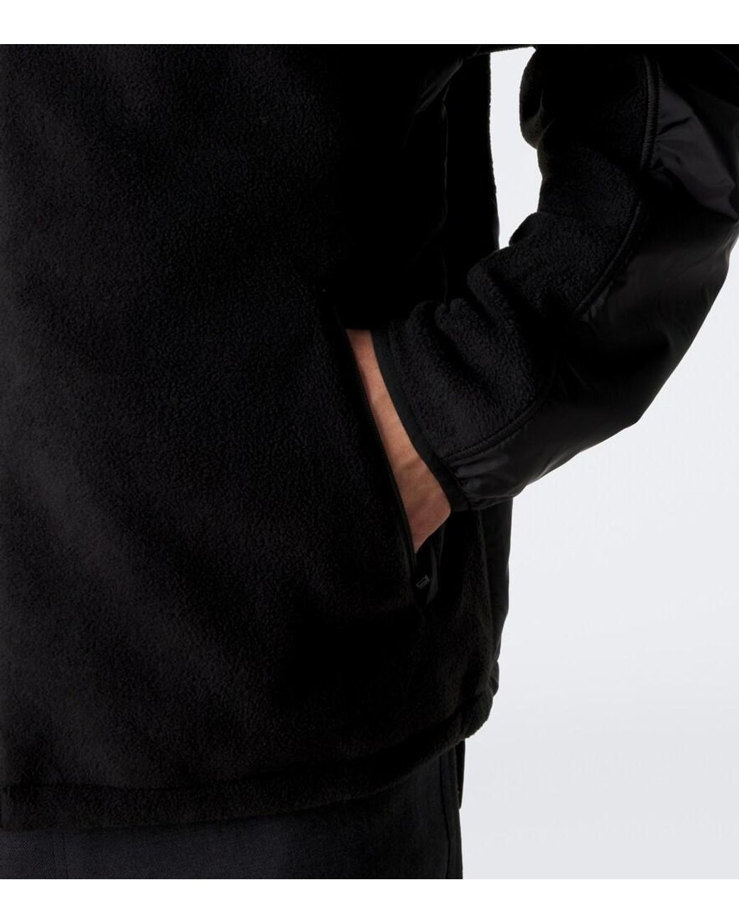 Prada Black Re-Nylon And Fleece Jacket for men