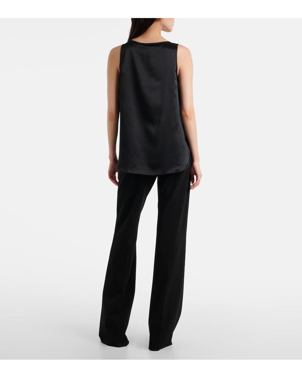 Max Mara Black Filly Silk Tank Top
