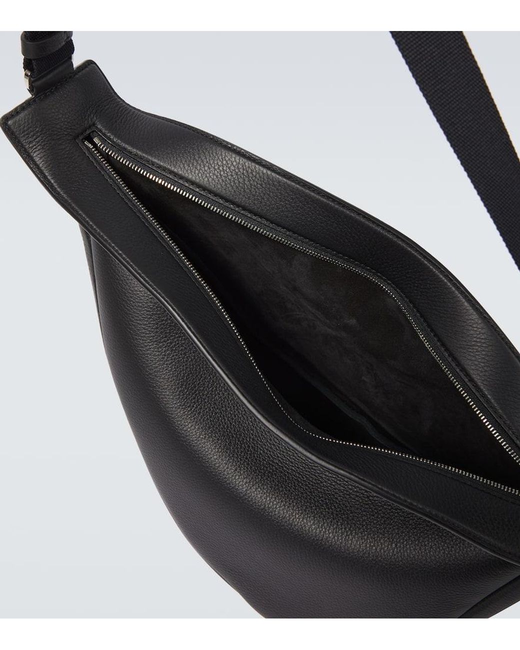 The Row Black Slouchy Banana Large Leather Crossbody Bag for men