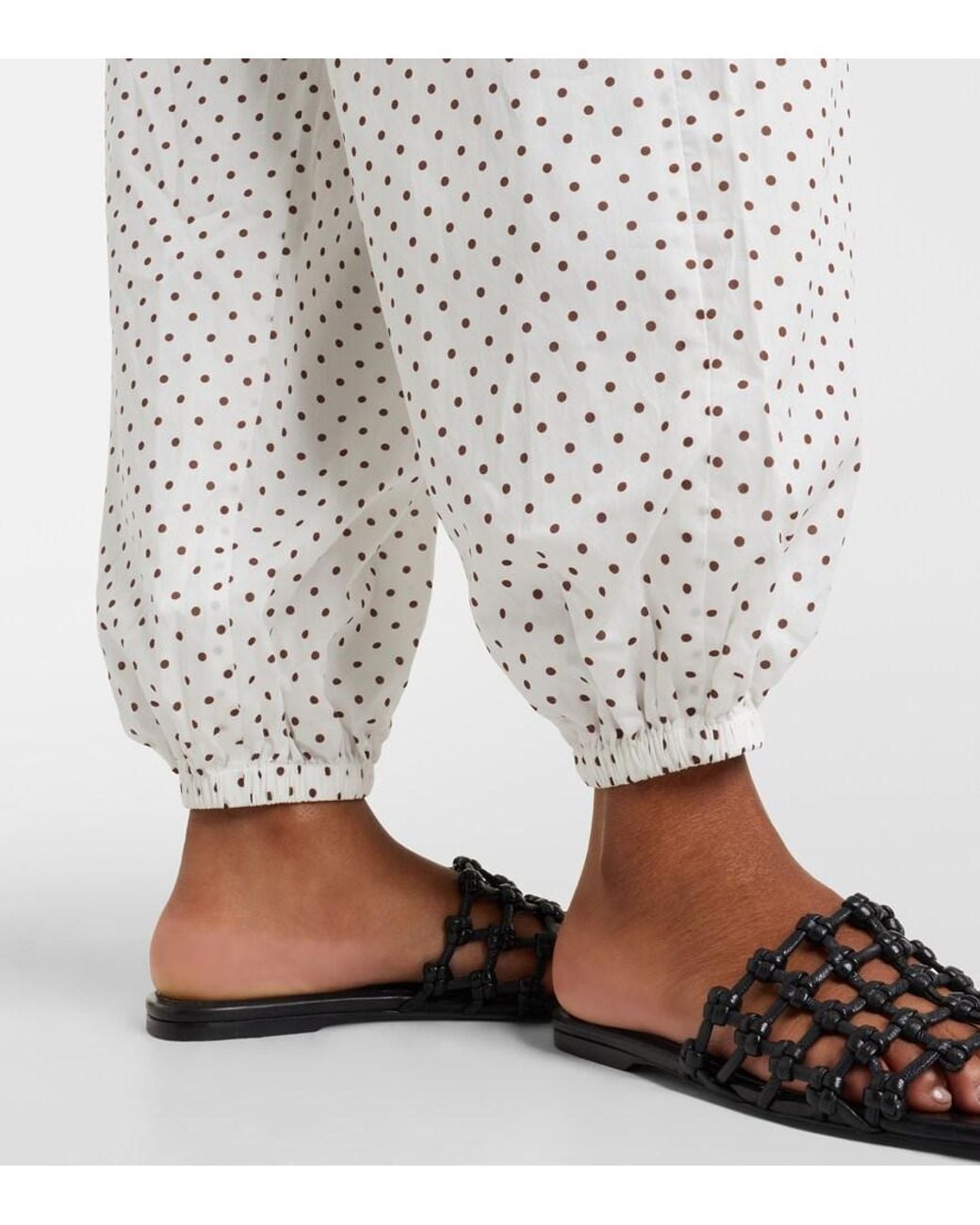 Posse White Evie Polka-Dot Balloon Pants