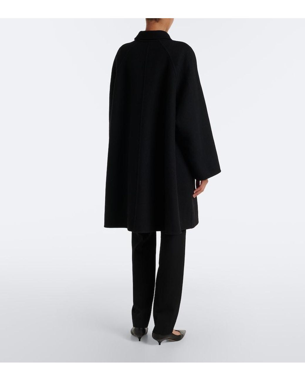 The Row Black Ina Wool-Blend Coat