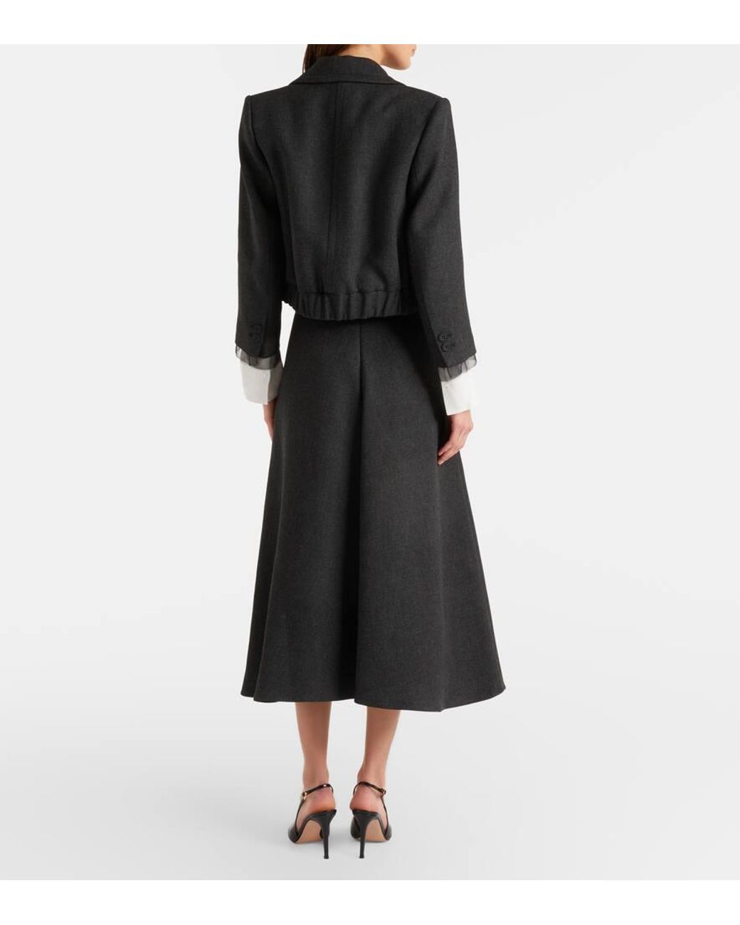 Falda Midi Layered Coolness De Tiro Alto Dorothee Schumacher de color Black