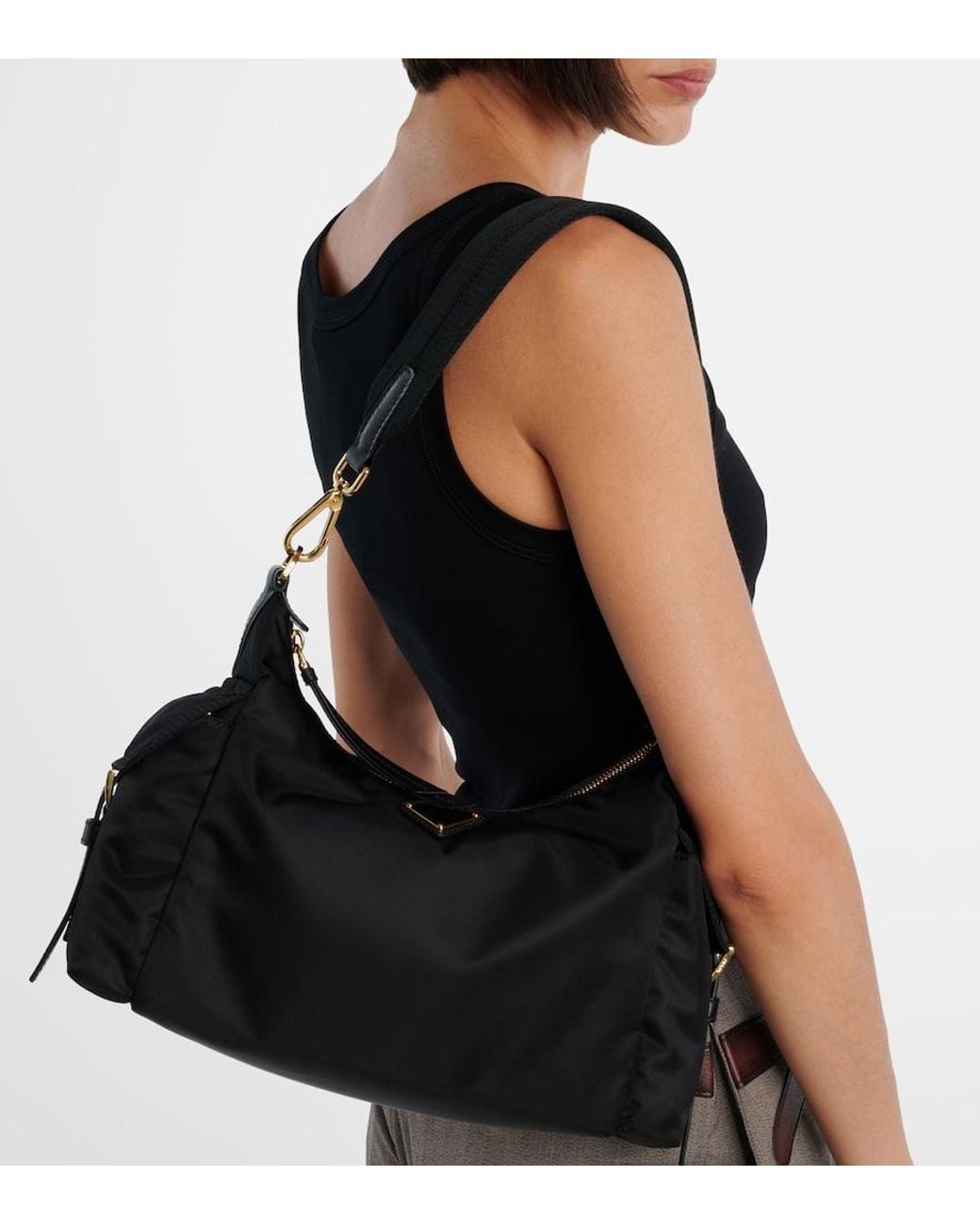 Prada Black Schultertasche Explore Re-Nylon Large