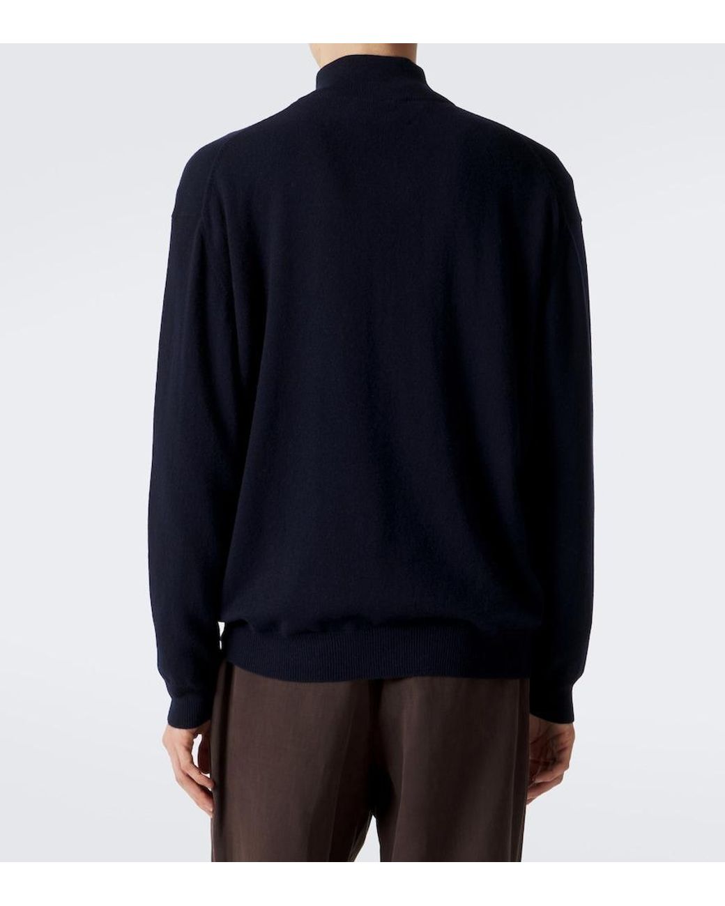 Lisa Yang Blue Augustus Cashmere Half-Zip Sweater for men