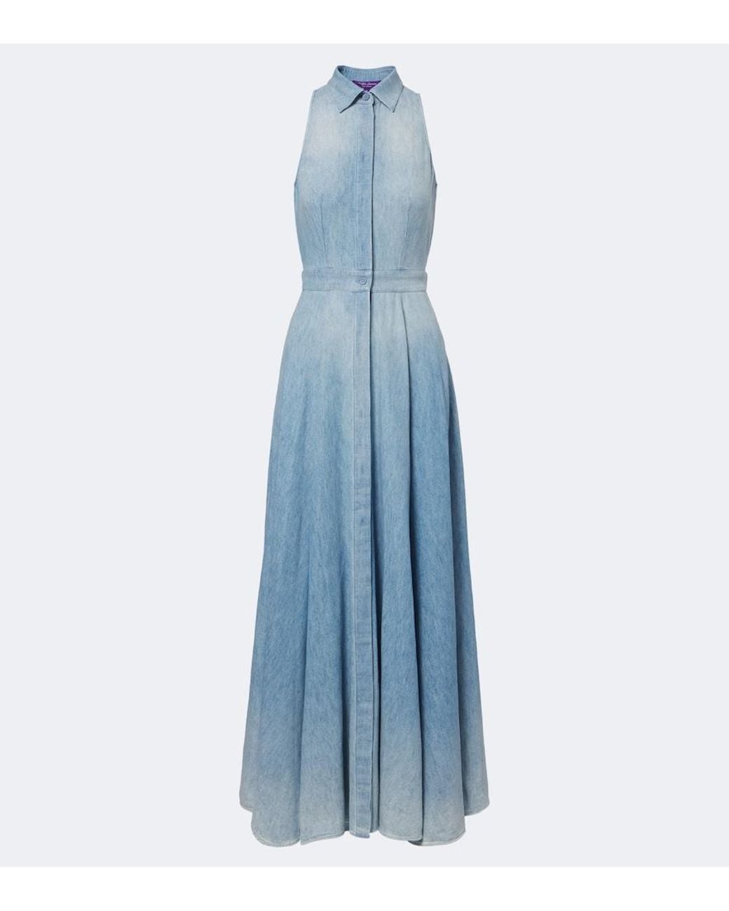 Ralph Lauren Blue Peyten Denim Maxi Dress