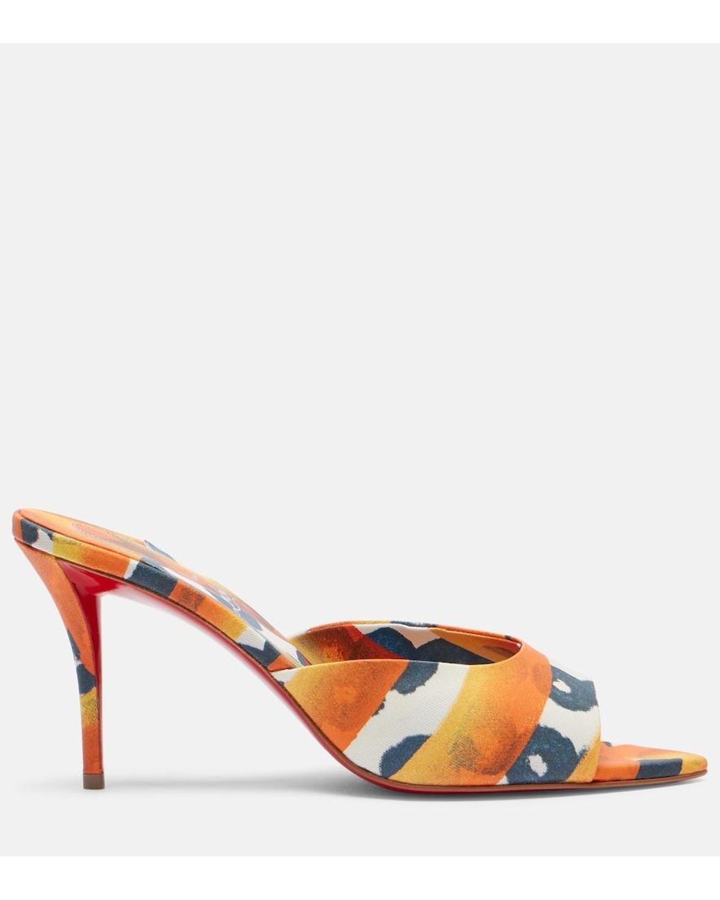 Christian Louboutin Multicolor Miss Z 80 Coated Canvas Mules