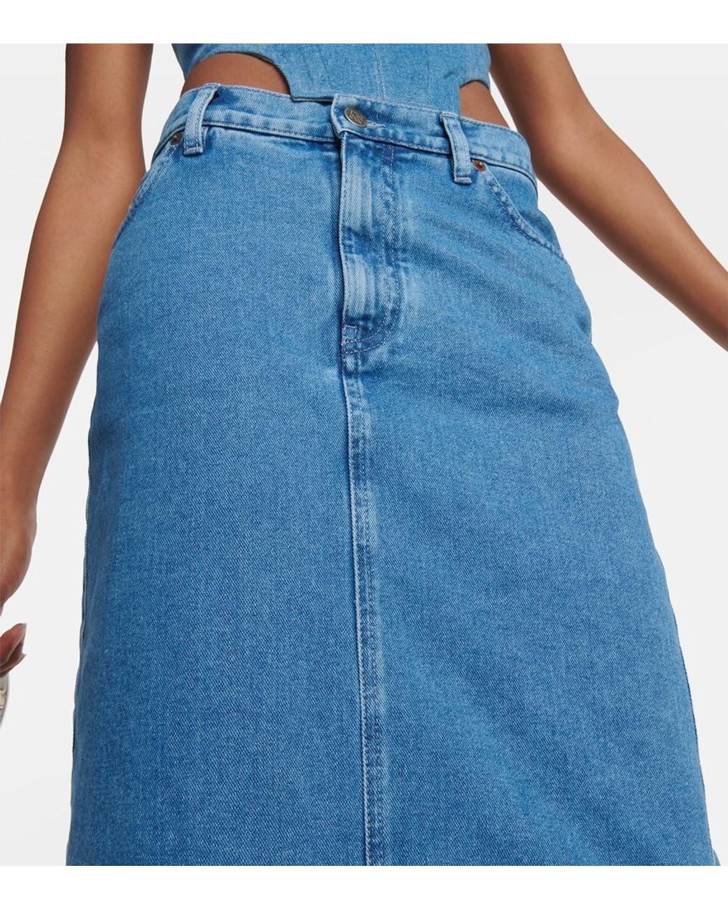GIUSEPPE DI MORABITO Blue Denim Maxi Skirt