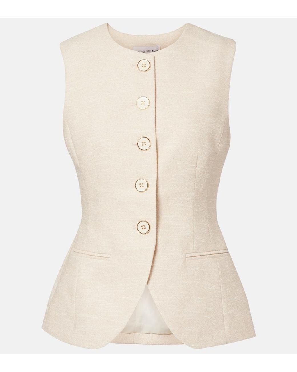Rebecca Vallance Natural Winnie Tweed Vest
