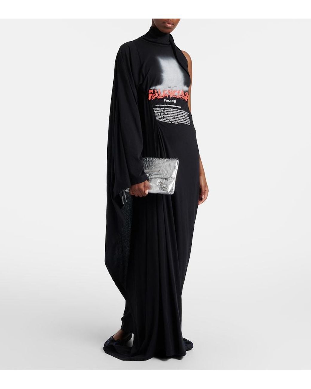 Balenciaga Gray Le City Metallic Leather Clutch