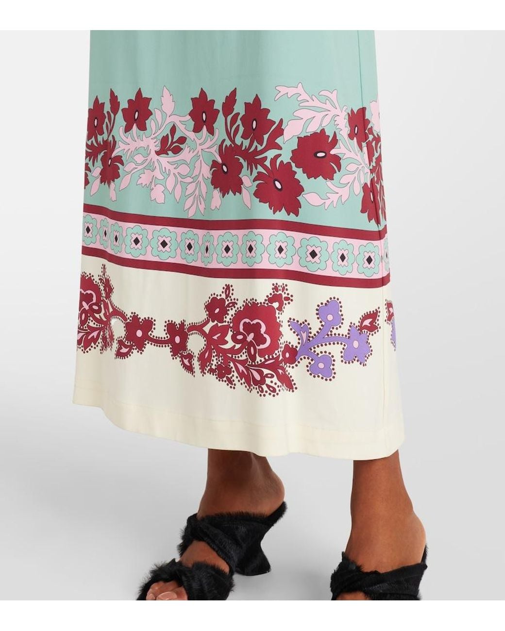 LaDoubleJ White Halle Floral Satin Maxi Dress