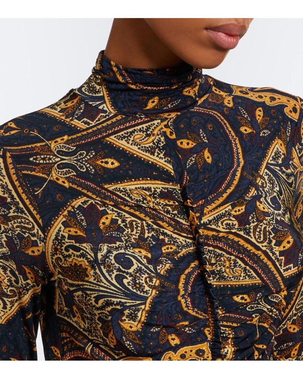 Ulla Johnson Natural Ida Paisley Jersey Midi Dress