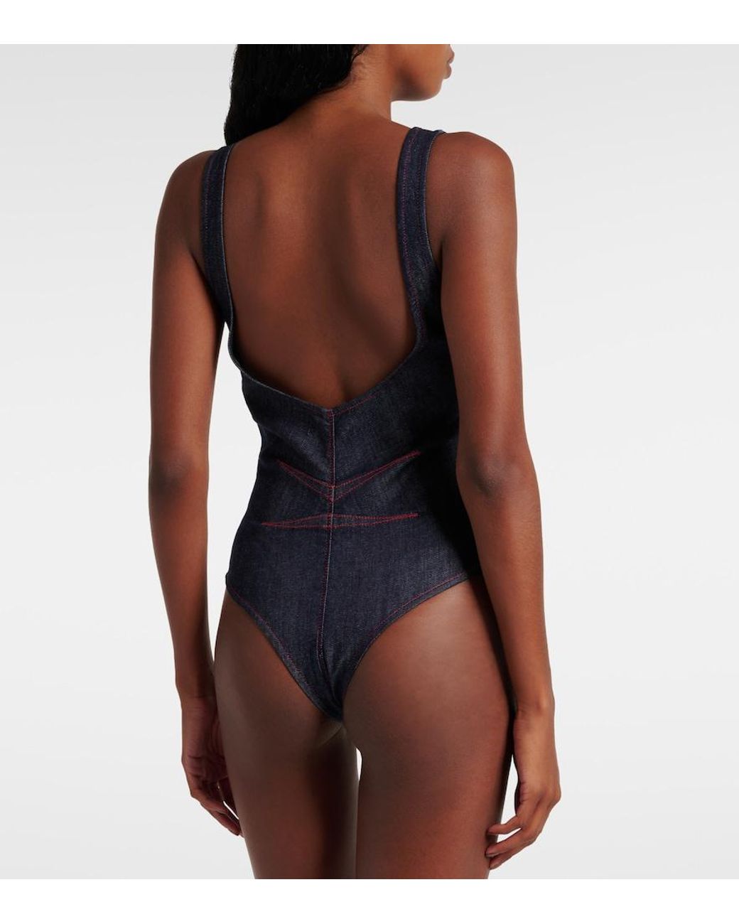 Alaïa Blue Denim Bodysuit