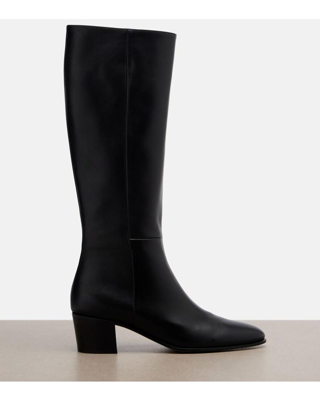 Gianvito Rossi Black Spencer Knee-High Leather Boots