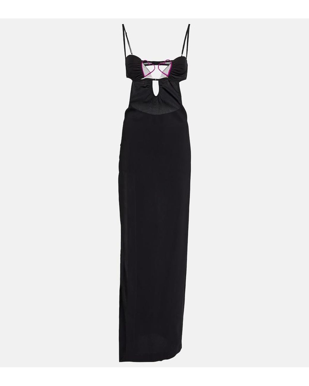 Nensi Dojaka Black Embellished Maxi Dress