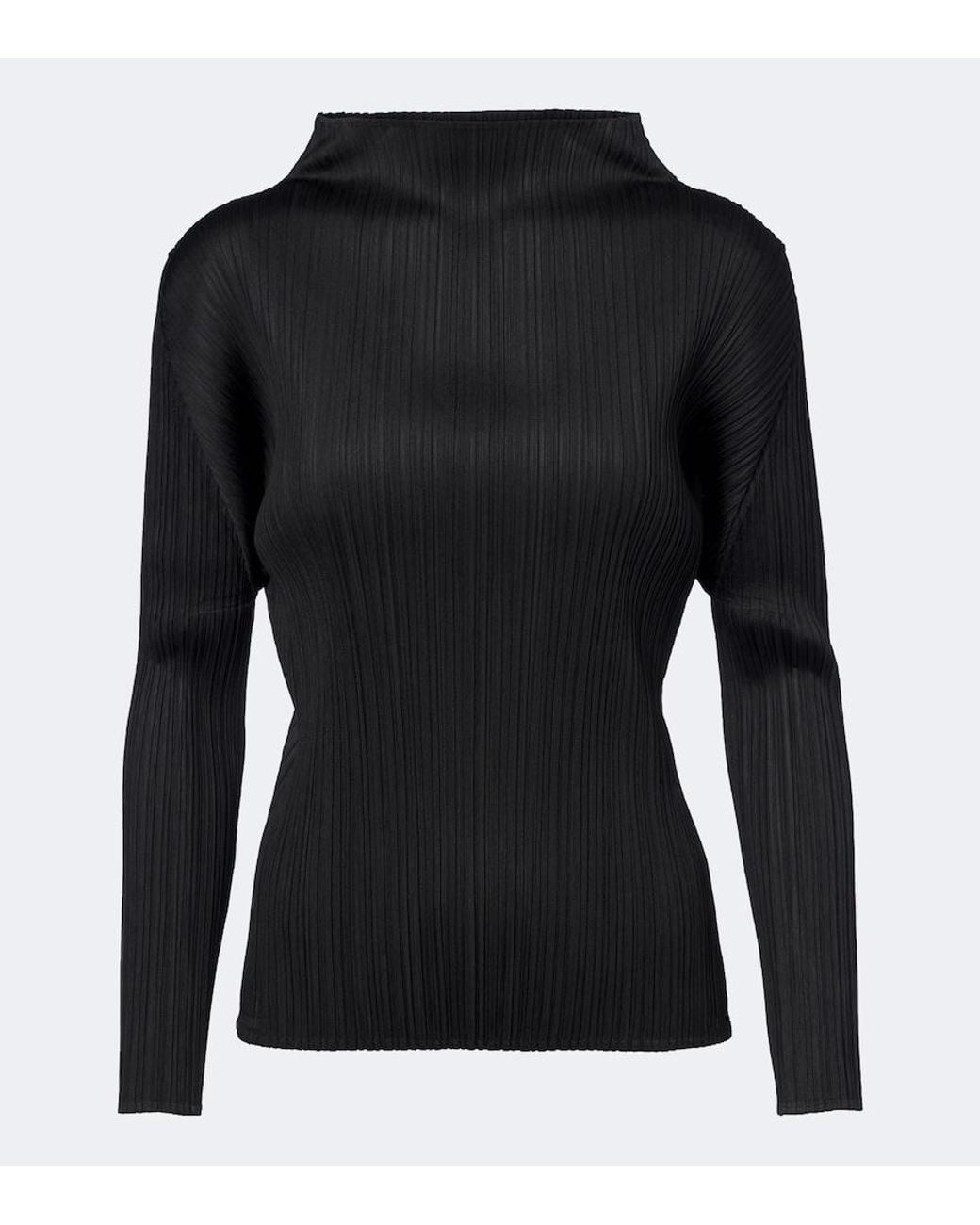 Pleats Please Issey Miyake Black Basics Pleated Top