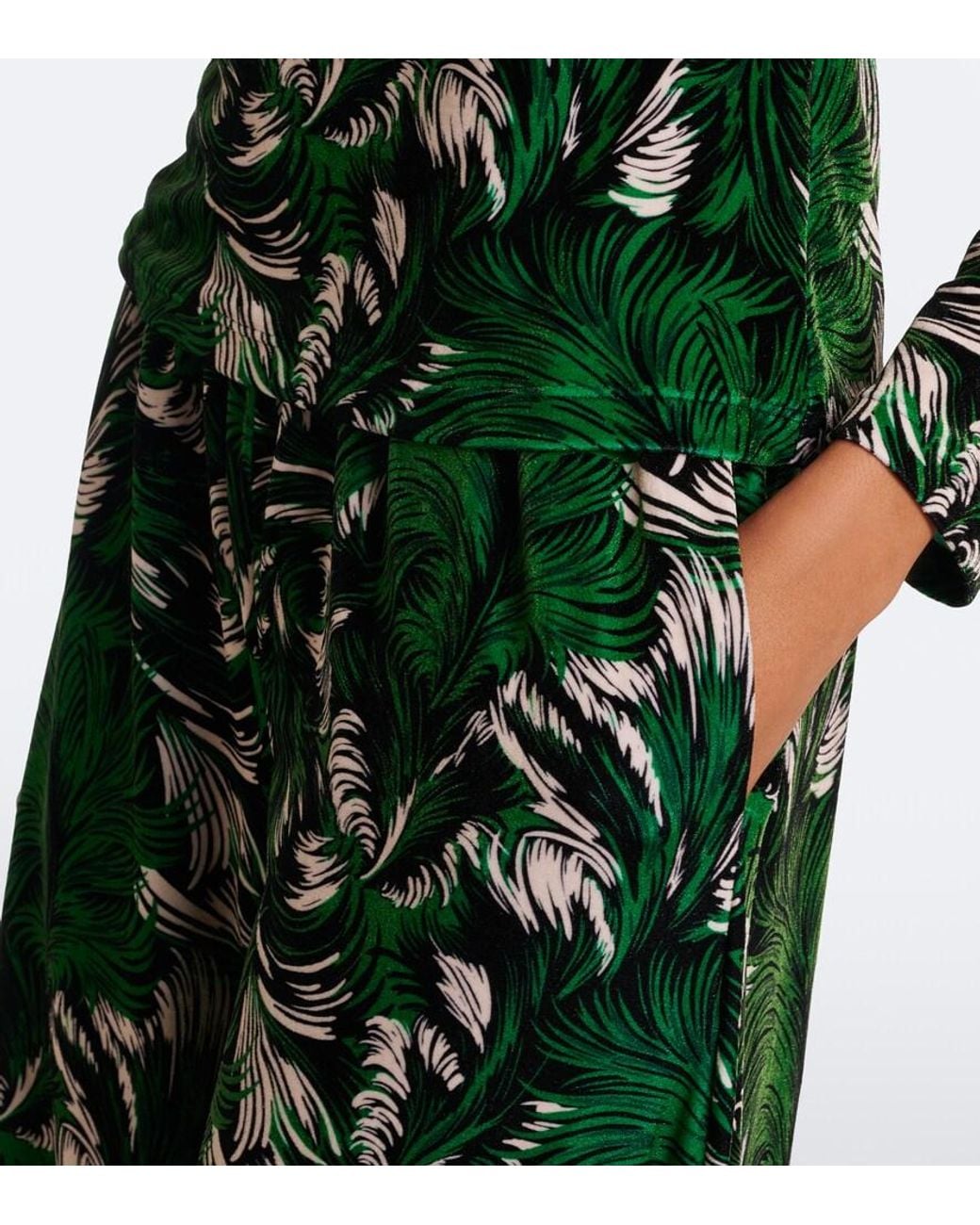 LaDoubleJ Green Printed Velvet Top