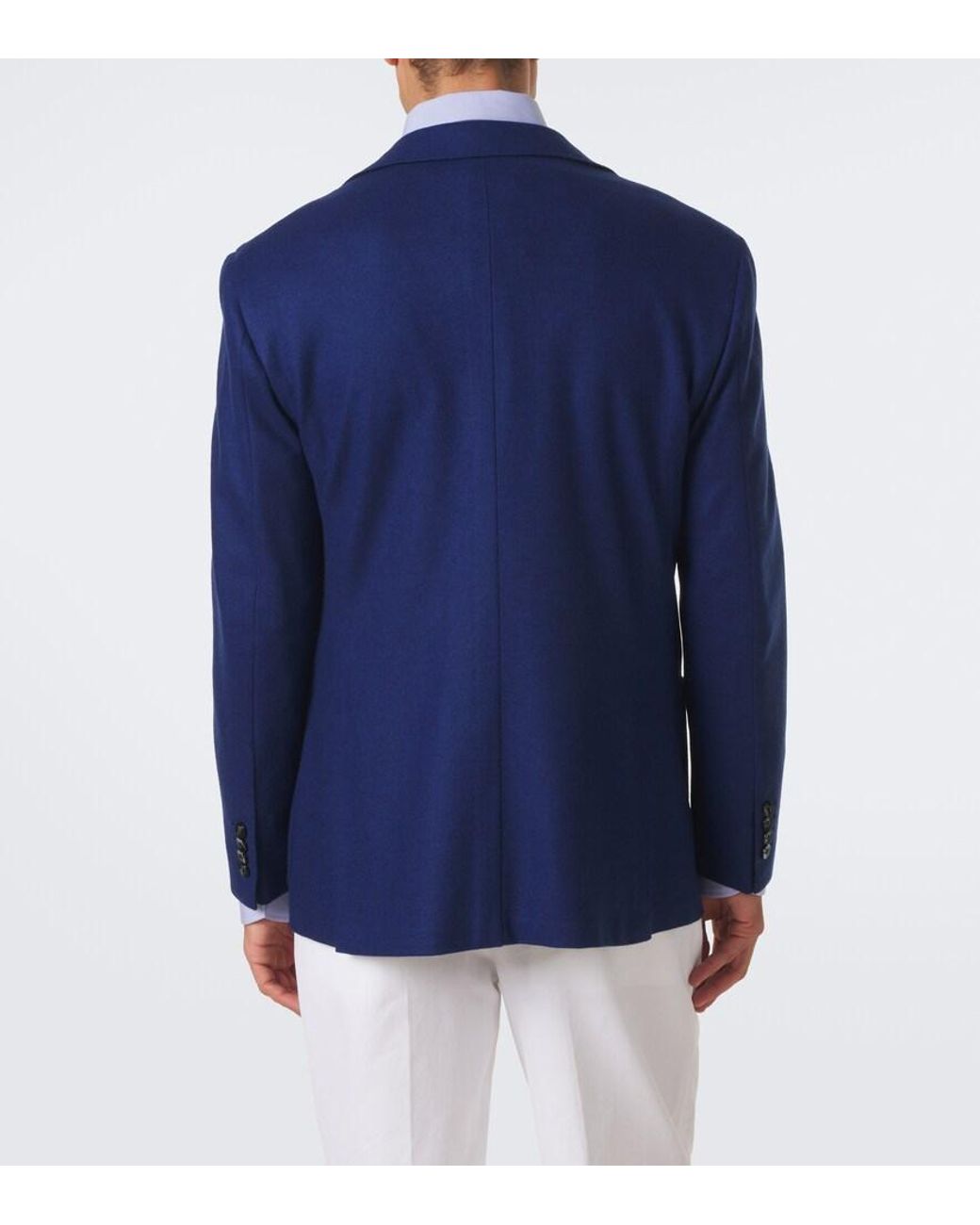 Kiton Blue Wool And Cashmere Blazer for men