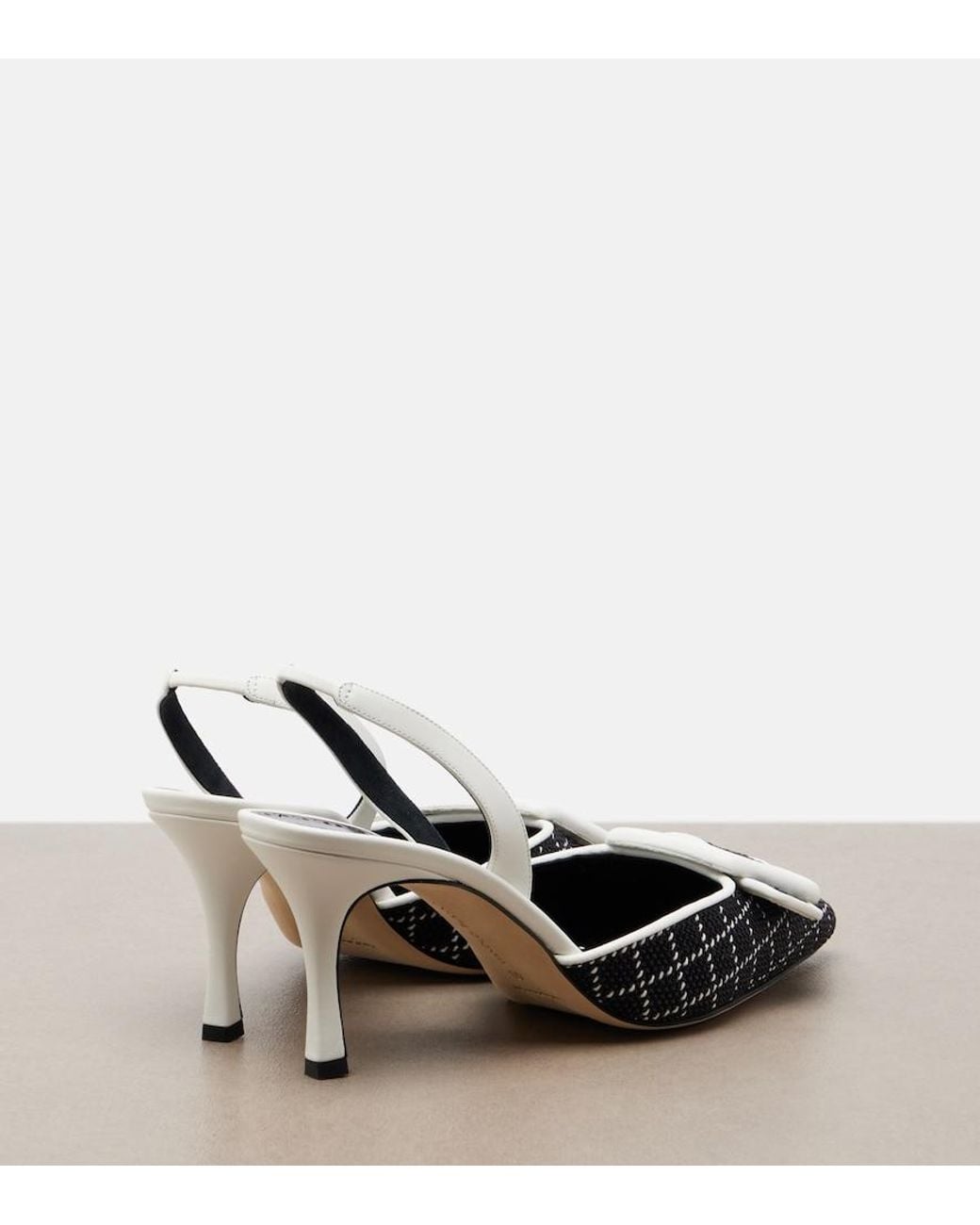 Manolo Blahnik Metallic Mayslibi Raffia-Effect Slingback Pumps