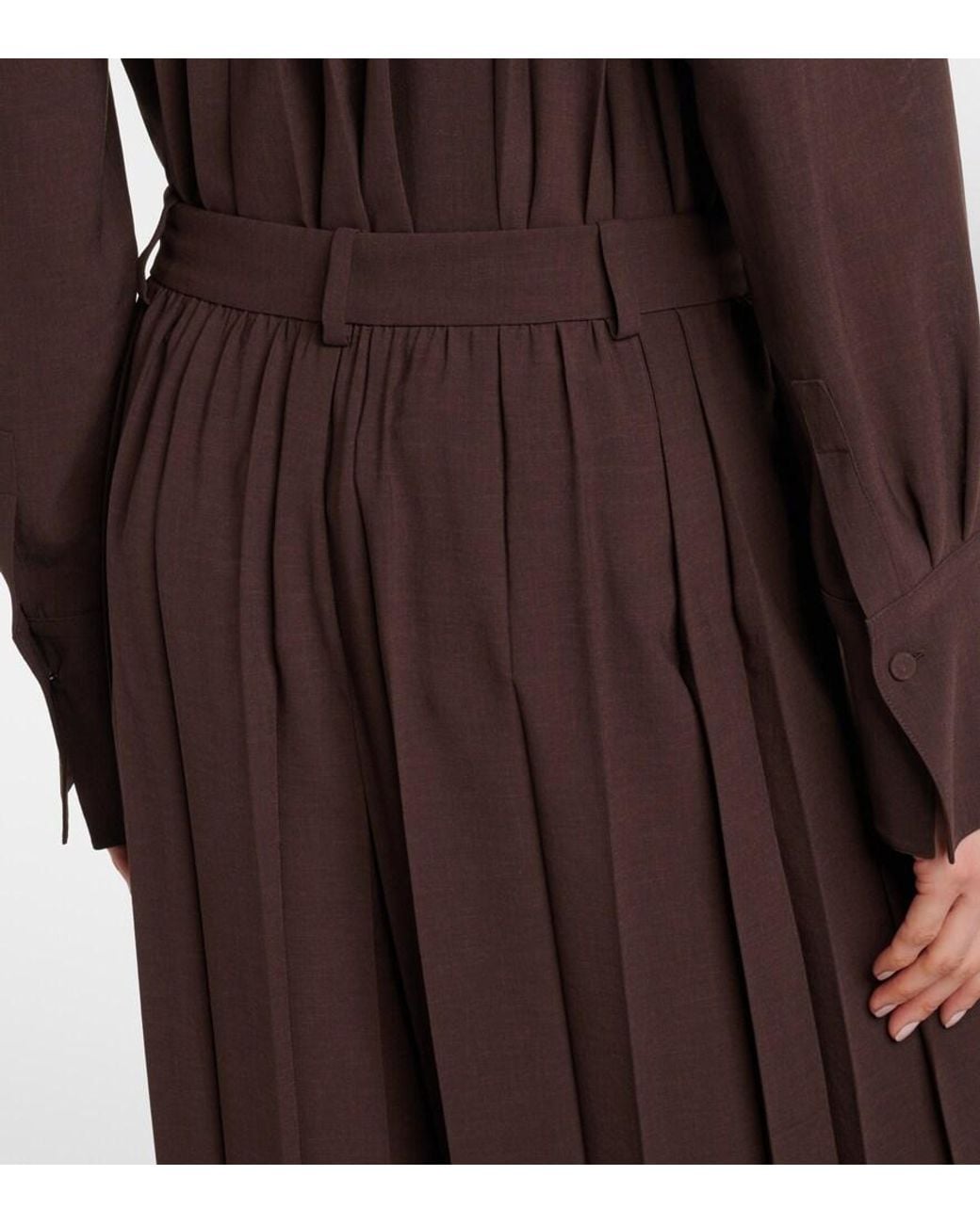 Joseph Brown Tibre Plisse Wide-Leg Pants