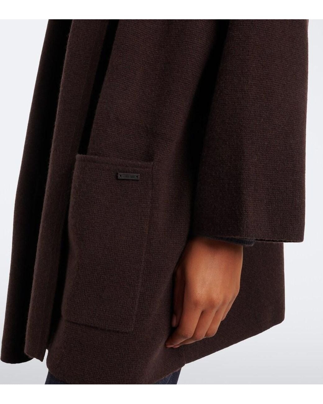 Max Mara Black Hooded Wool And Cashmere Cardigan