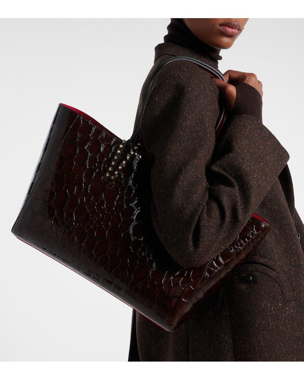 Christian Louboutin Black Cabata Medium Leather Tote Bag