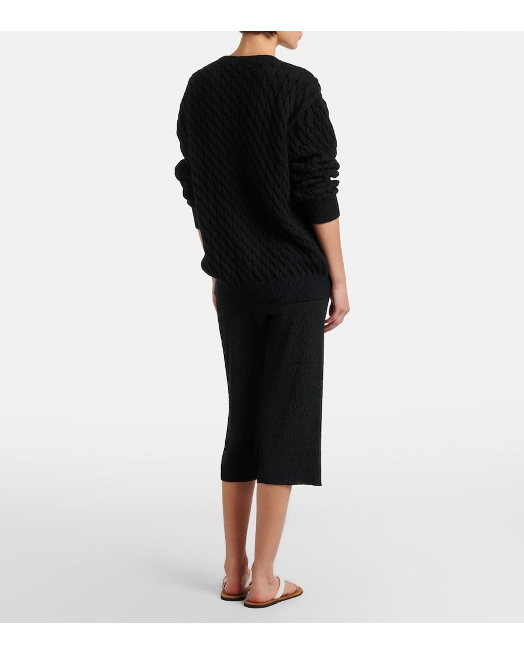 The Row Black Omero Silk Culottes