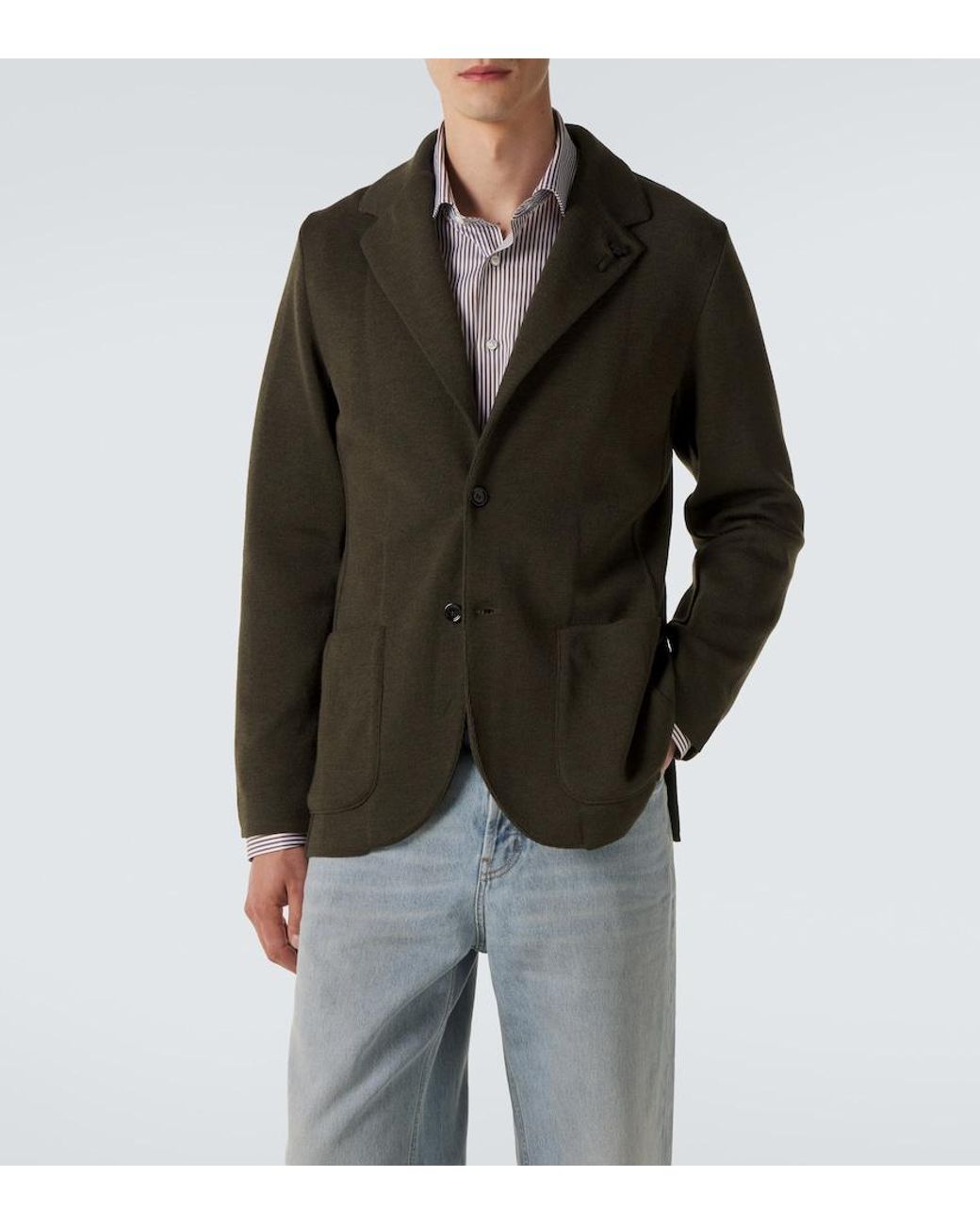 Lardini Green Virgin Wool Blazer for men
