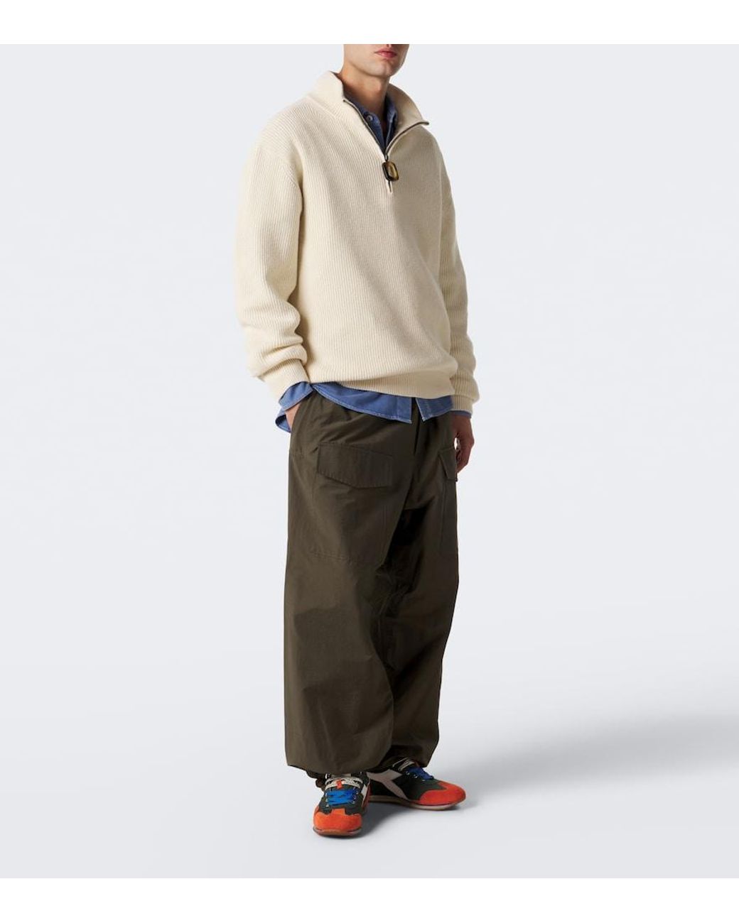 J.W. Anderson Blue X Diadora Equipe Leather Sneakers for men