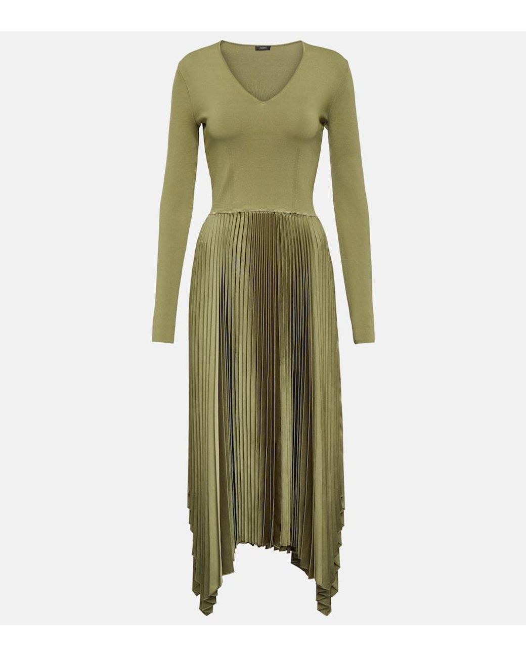Joseph Green Dubois Plisse Midi Dress