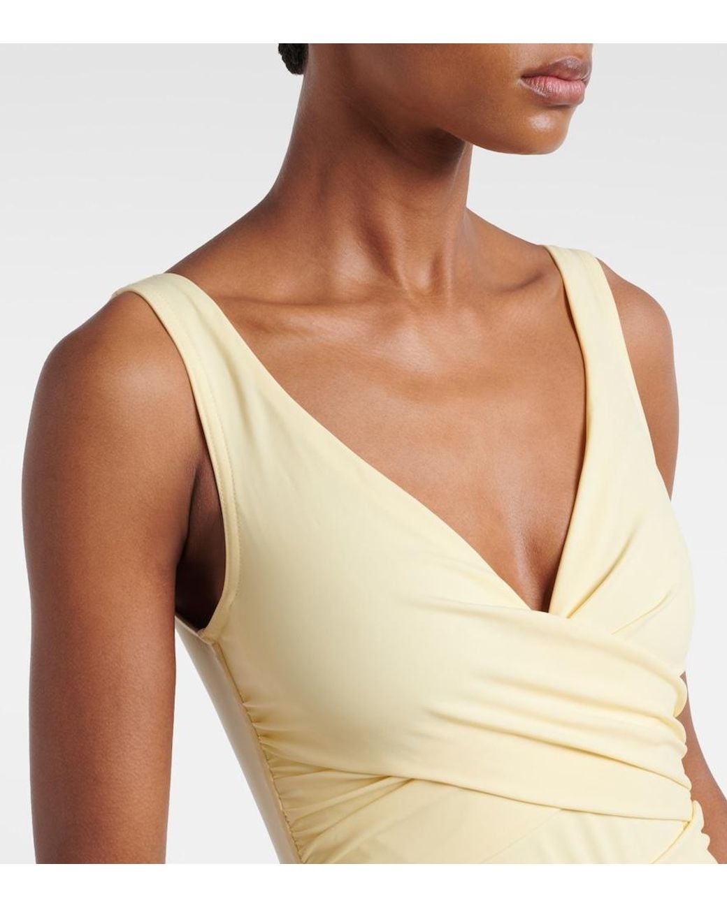 Karla Colletto Yellow Draped Swimsuit
