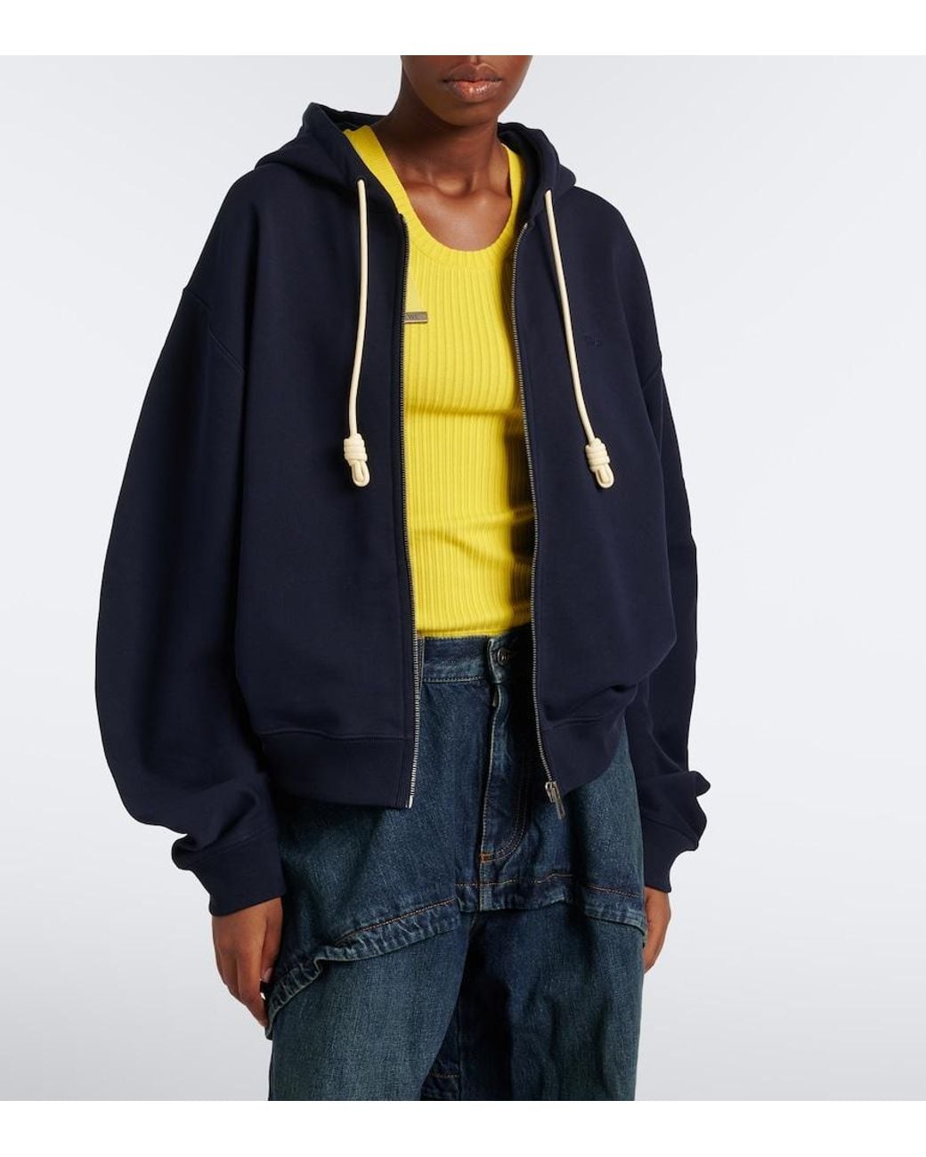 Loewe Blue Flamenco Cotton Fleece Zip-Up Hoodie