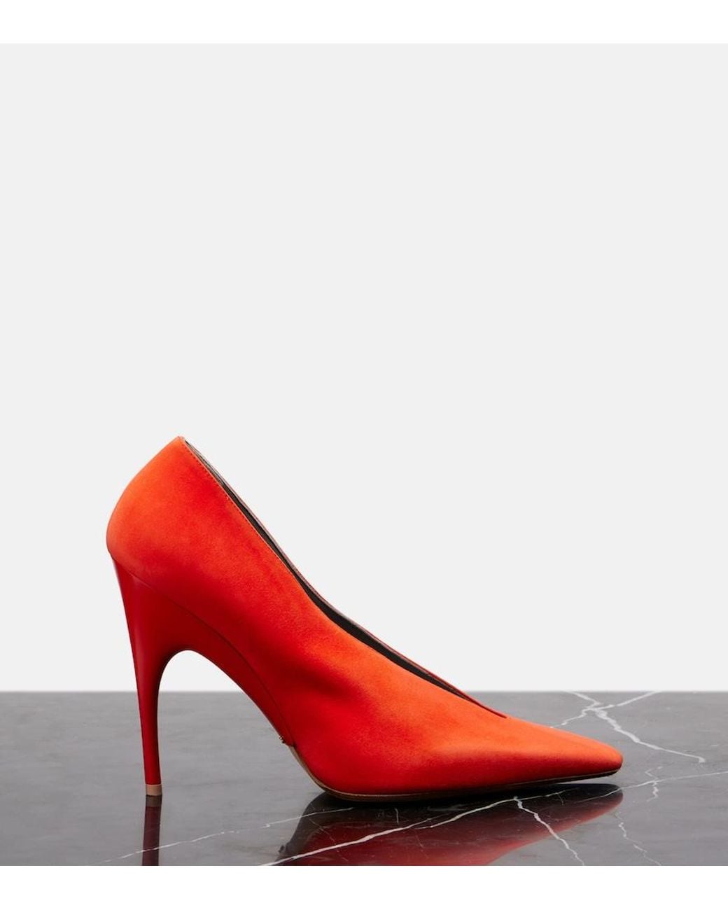 Balenciaga Red Duchesse Suede Pumps