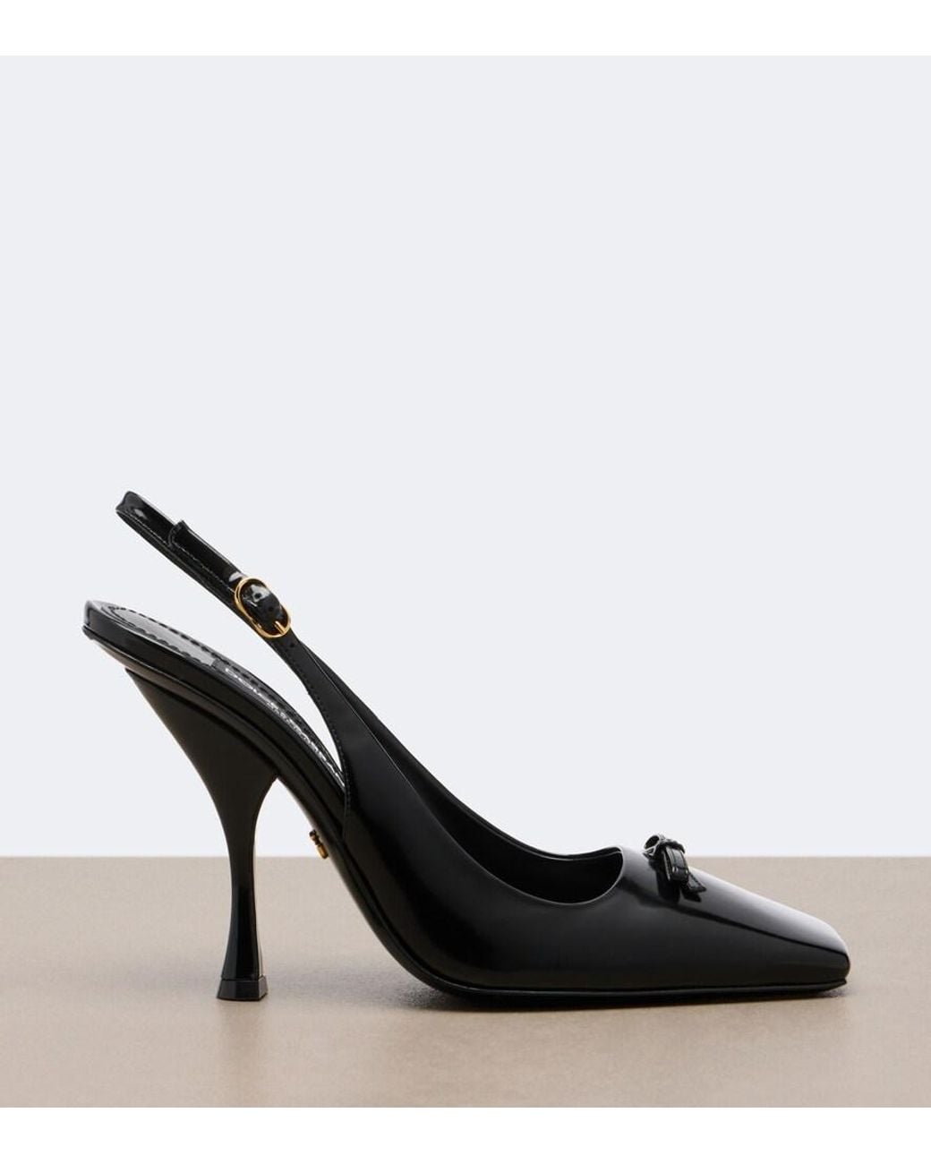 Dolce & Gabbana Black Patent Leather Slingback Pumps