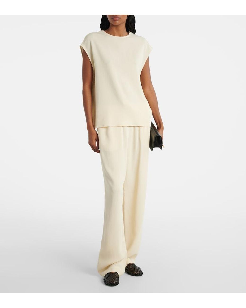 Asceno Natural Aurelia Wide-Leg Pants