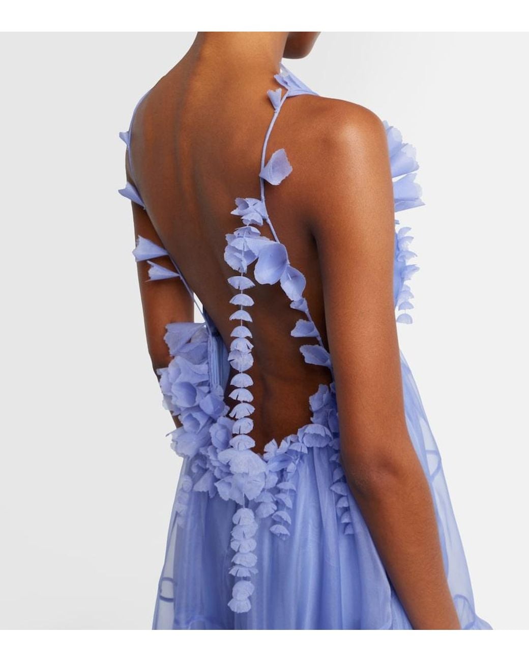 zimmermann asymmetric mini dress Como Floral-Applique Silk Minidress in Blue Care instructions