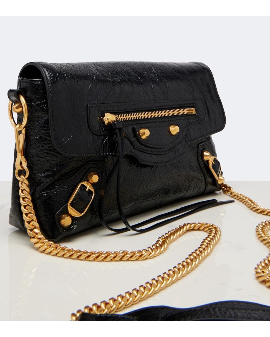 Balenciaga Black Le City Mini Leather Crossbody Bag