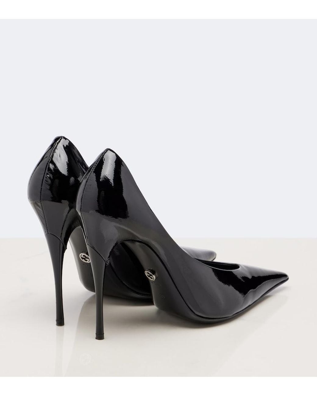 Gucci Black Sharp Patent Leather Pumps