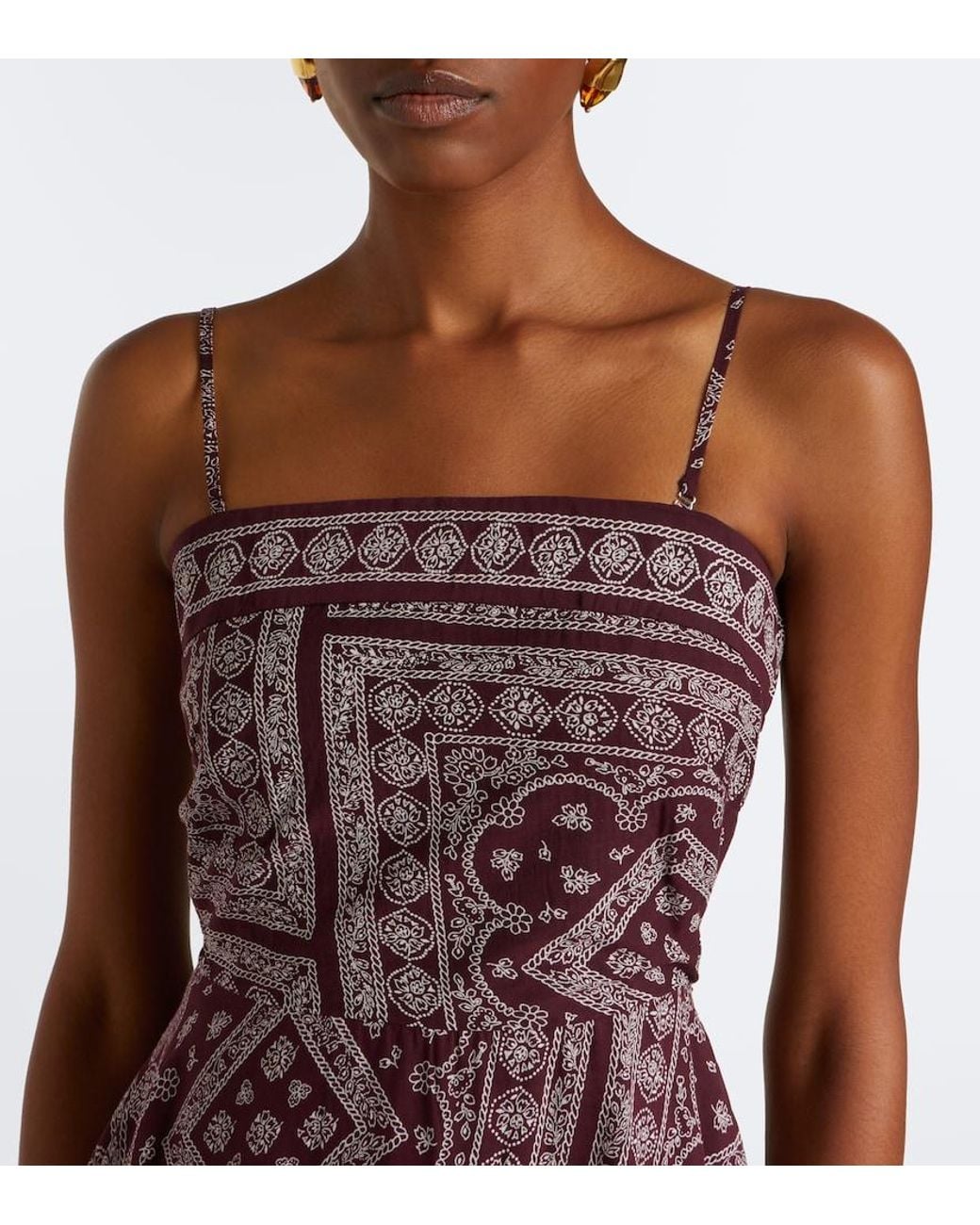 Veronica Beard Purple Kitt Printed Cotton-Blend Midi Dress