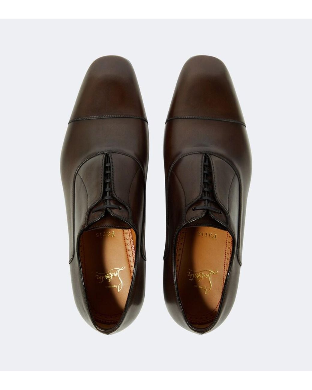 Christian Louboutin Brown Greghost Leather Oxford Shoes for men