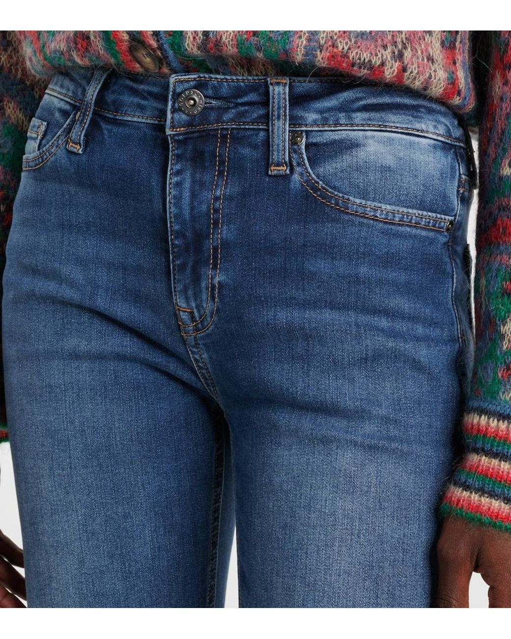 AG Jeans Blue Tropea High-Rise Flared Jeans