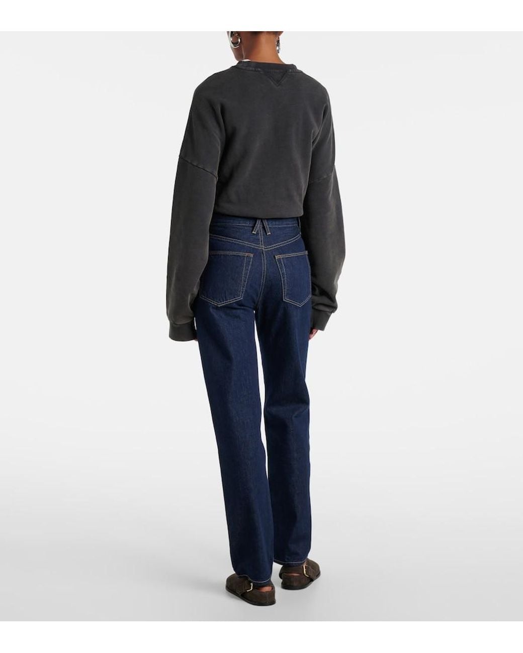 SLVRLAKE Denim Blue London High-Rise Straight Jeans