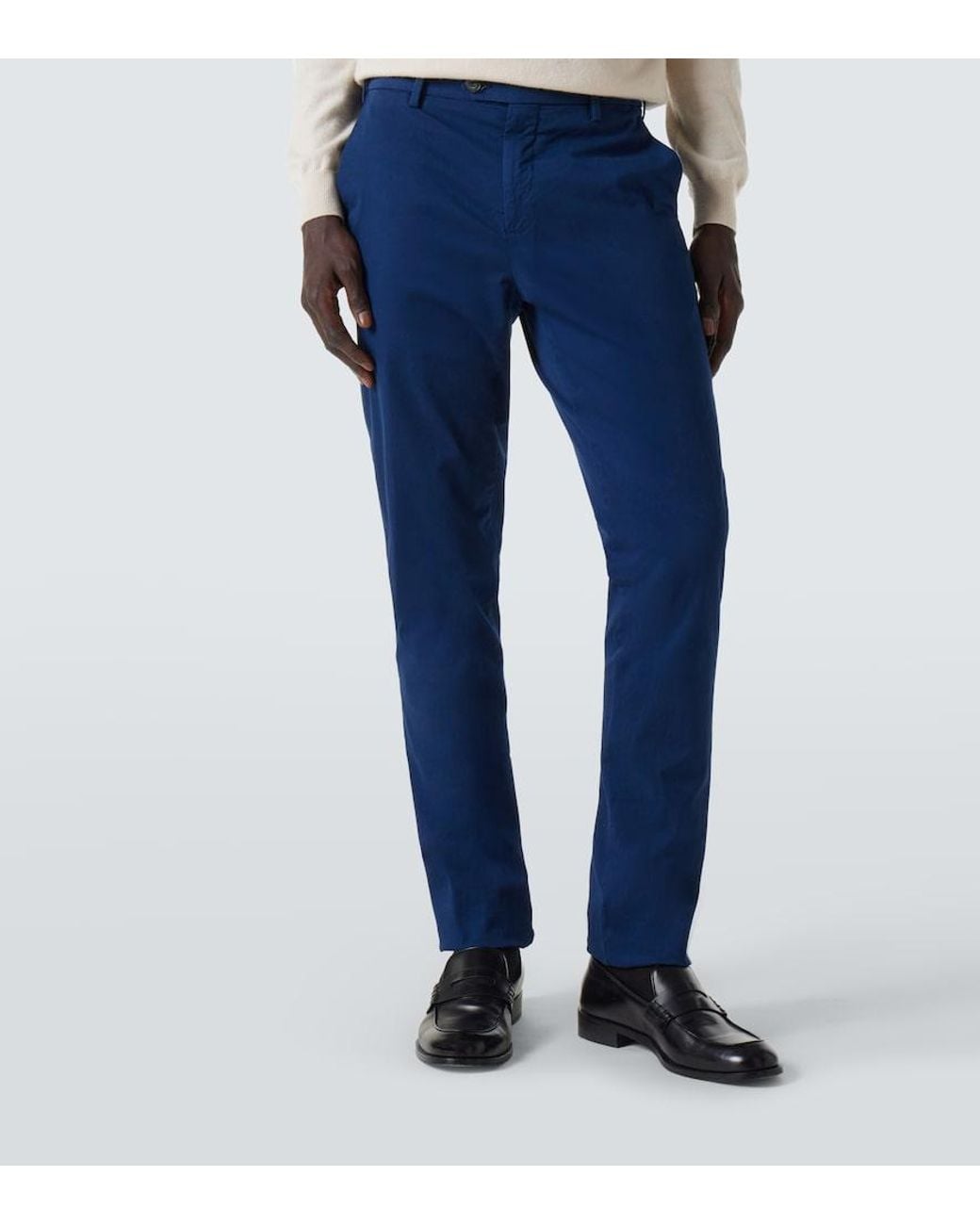 Canali Blue Cotton Chinos for men