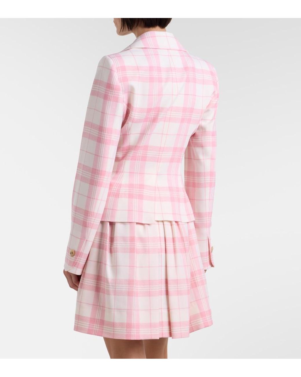 Vivienne Westwood Pink Checked Wool-Blend Blazer