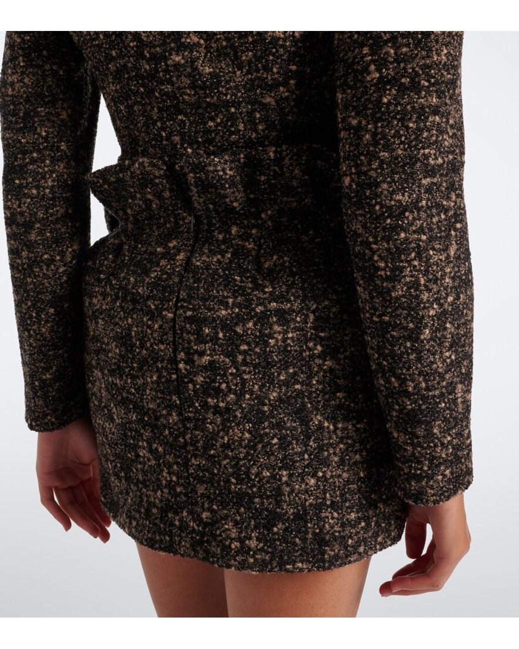 Magda Butrym Black Wool And Cashmere-Blend Boucle Miniskirt